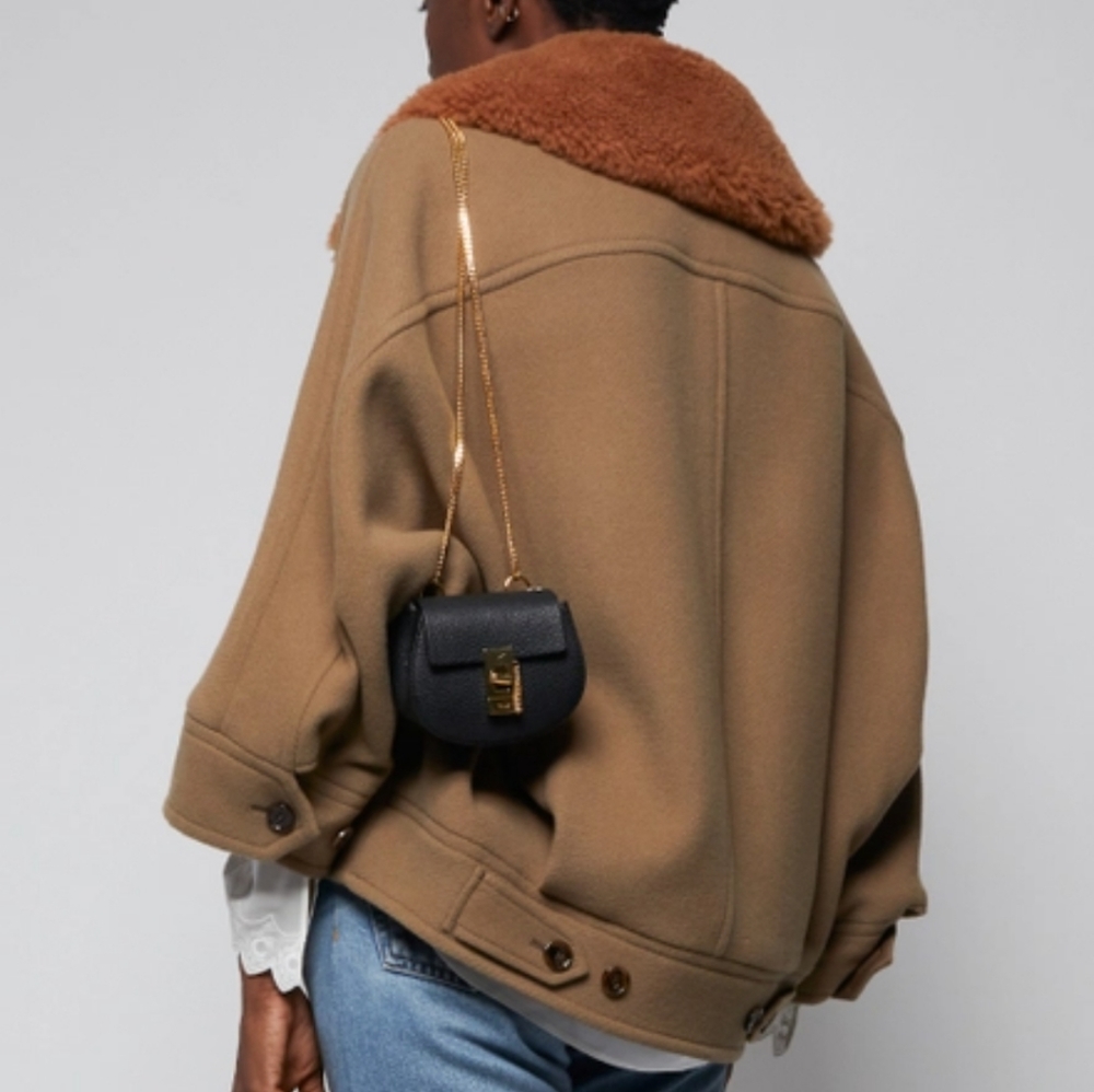 Chloe Drew Leather Crossbody Backpack Black - Picture 4 of 15